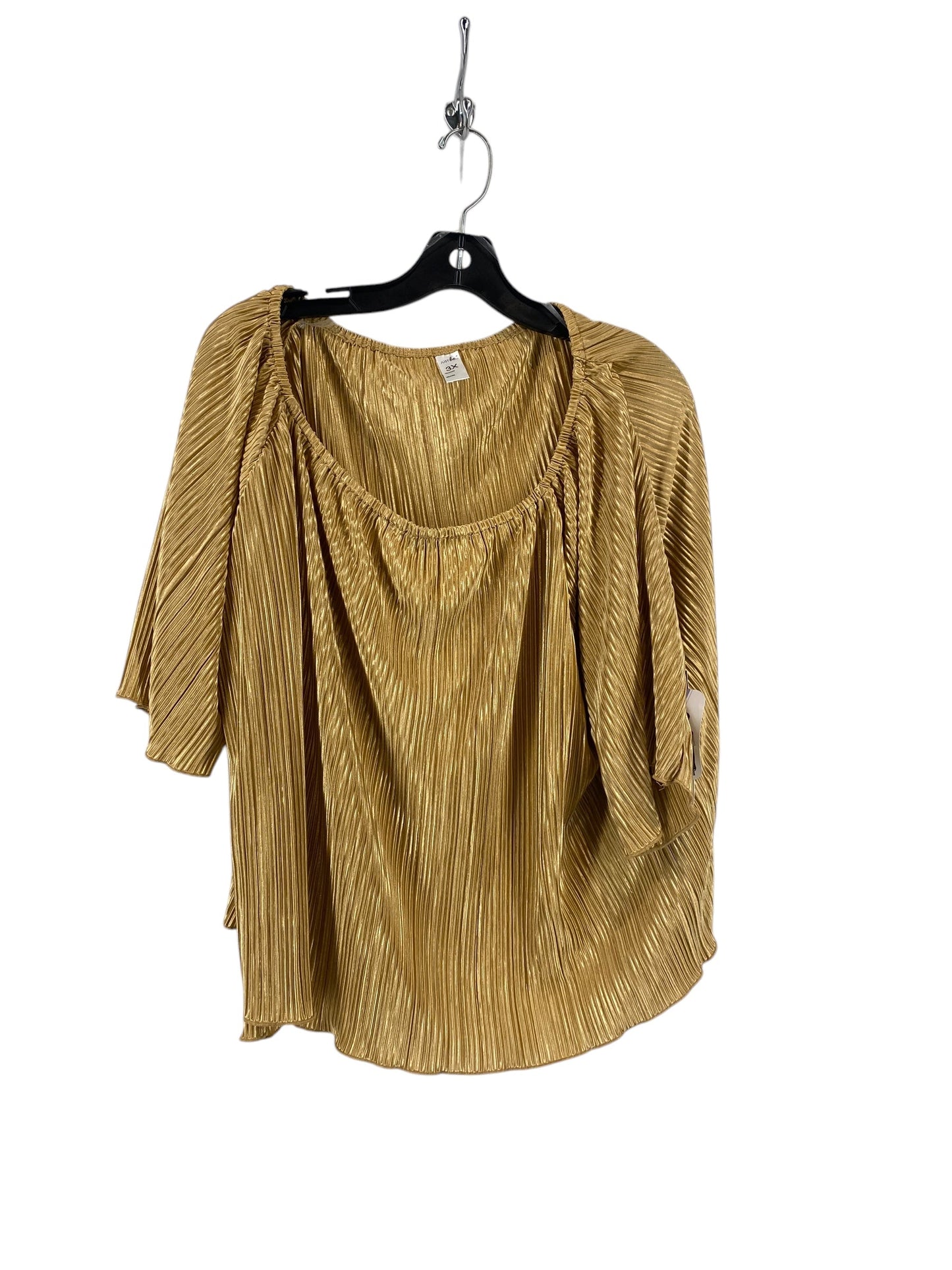 Top Short Sleeve By Just Be In Gold, Size: 3x