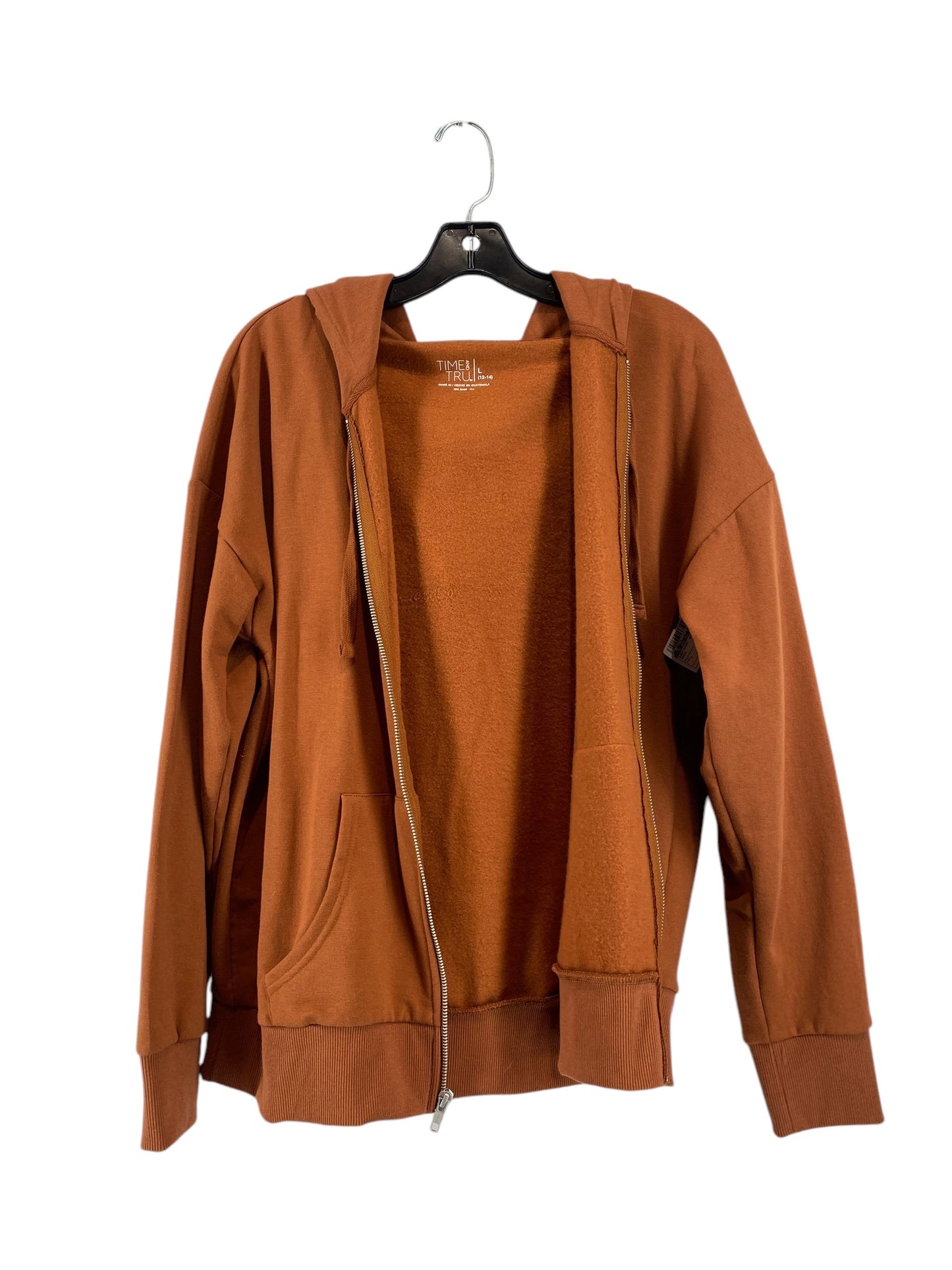 Sweatshirt Hoodie By Time And Tru In Brown, Size: L