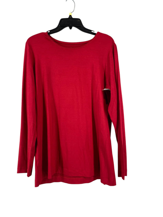 Top Long Sleeve Basic By Chicos In Red, Size: 2