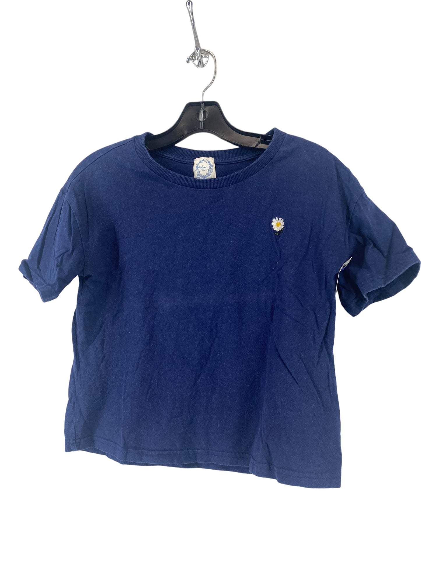 Navy Top Short Sleeve Basic Blue Rain, Size Xs