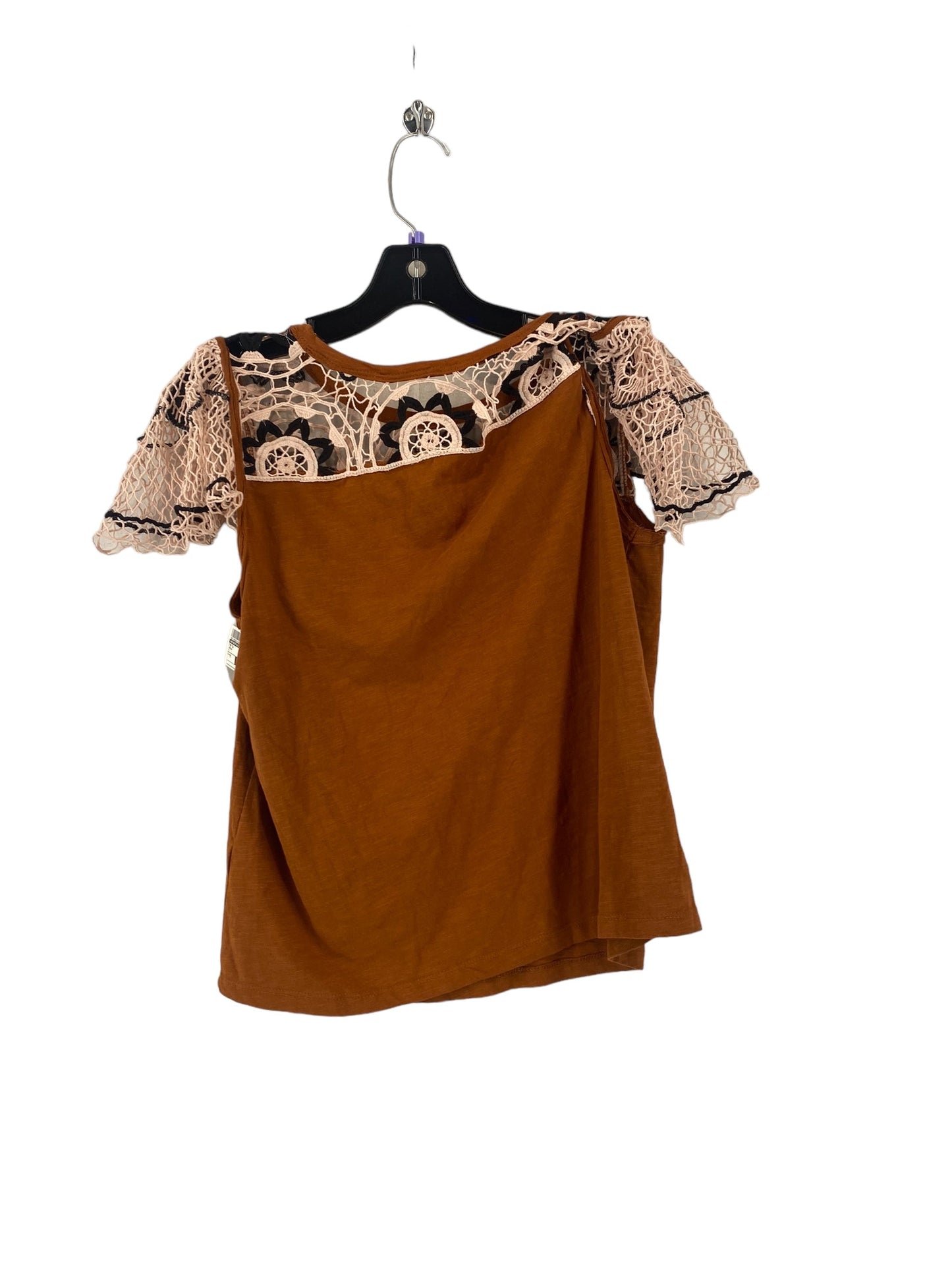 Brown Top Short Sleeve Anthropologie, Size M