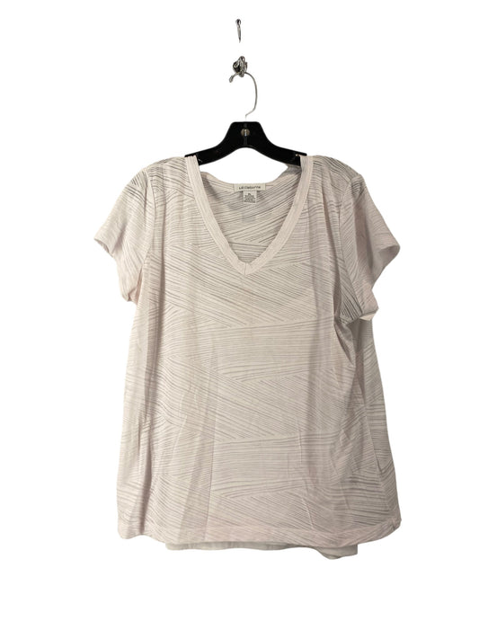 Top Short Sleeve By Liz Claiborne In White, Size: Xl