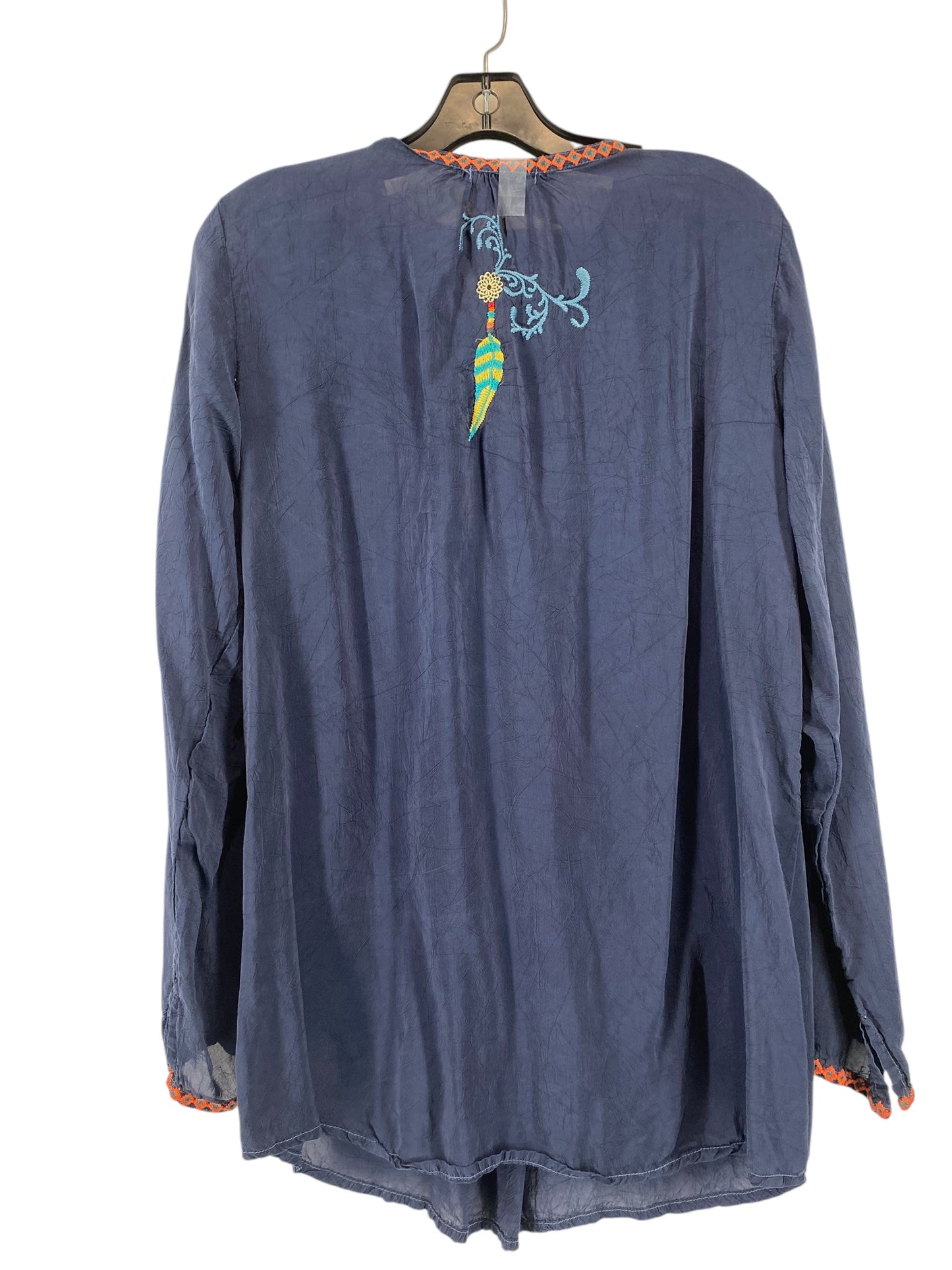 Top Long Sleeve By Johnny Was In Blue, Size: L