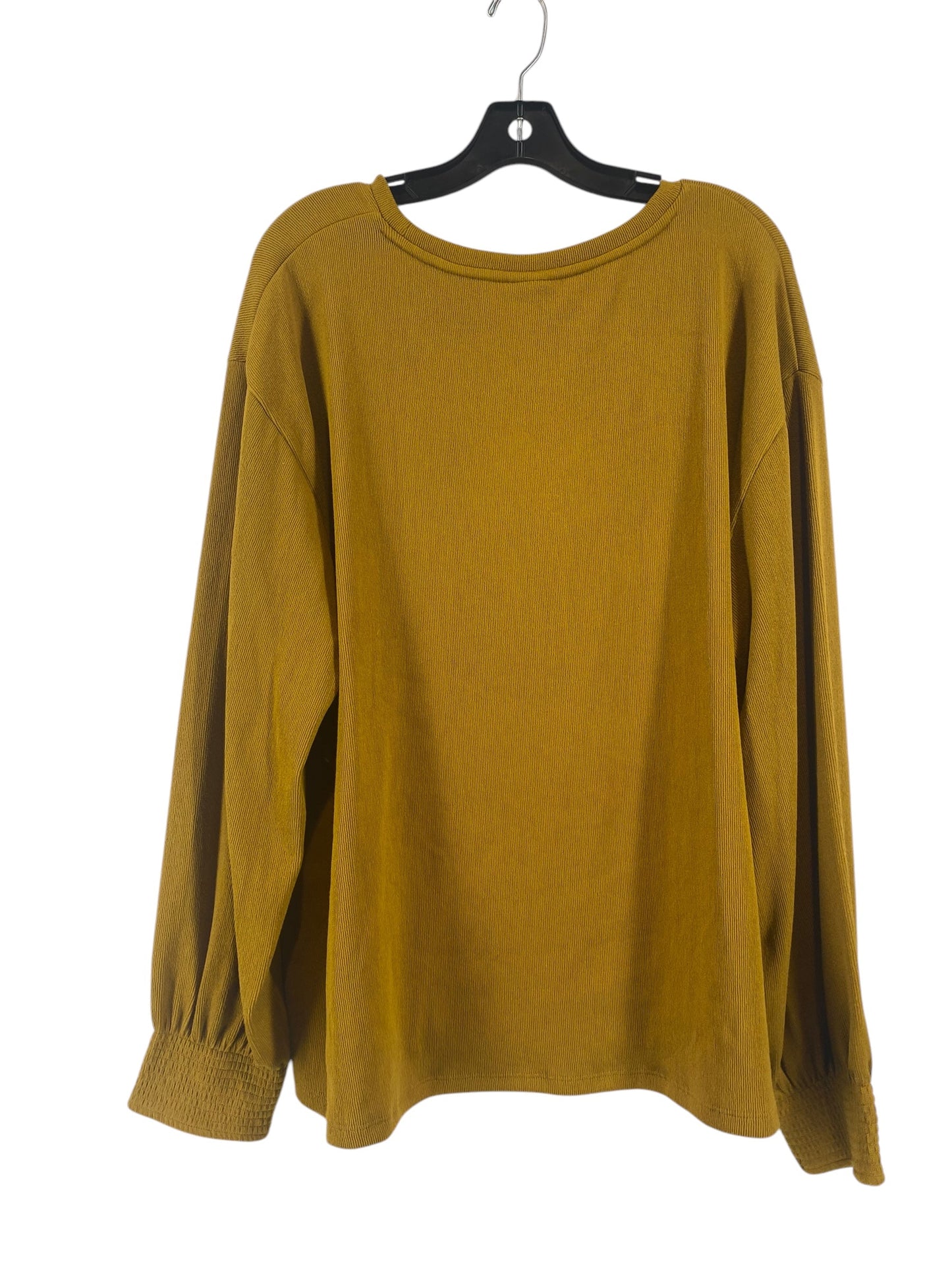 Top Long Sleeve By Ava & Viv In Yellow, Size: 1x