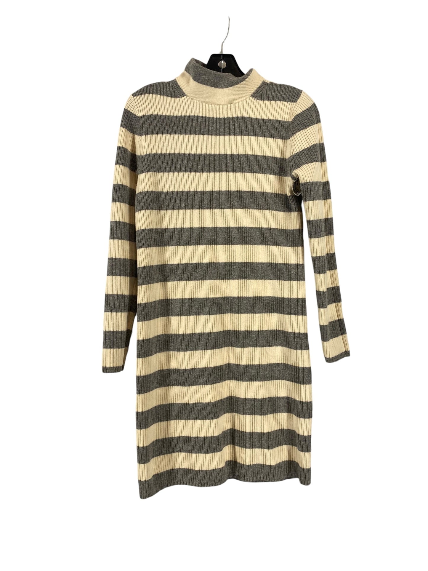 Dress Sweater By J. Crew In Cream & Grey, Size: S