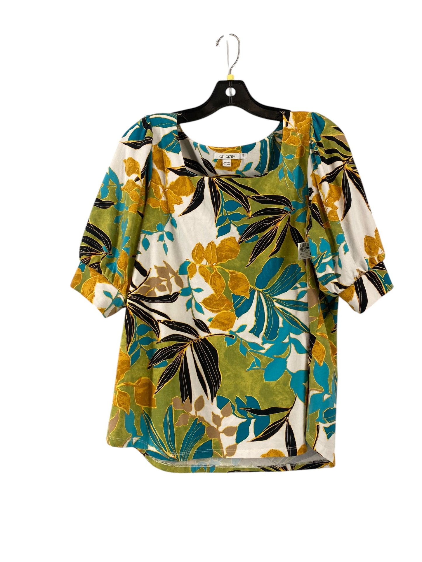 Top Short Sleeve By Chicos In Tropical Print, Size: 2