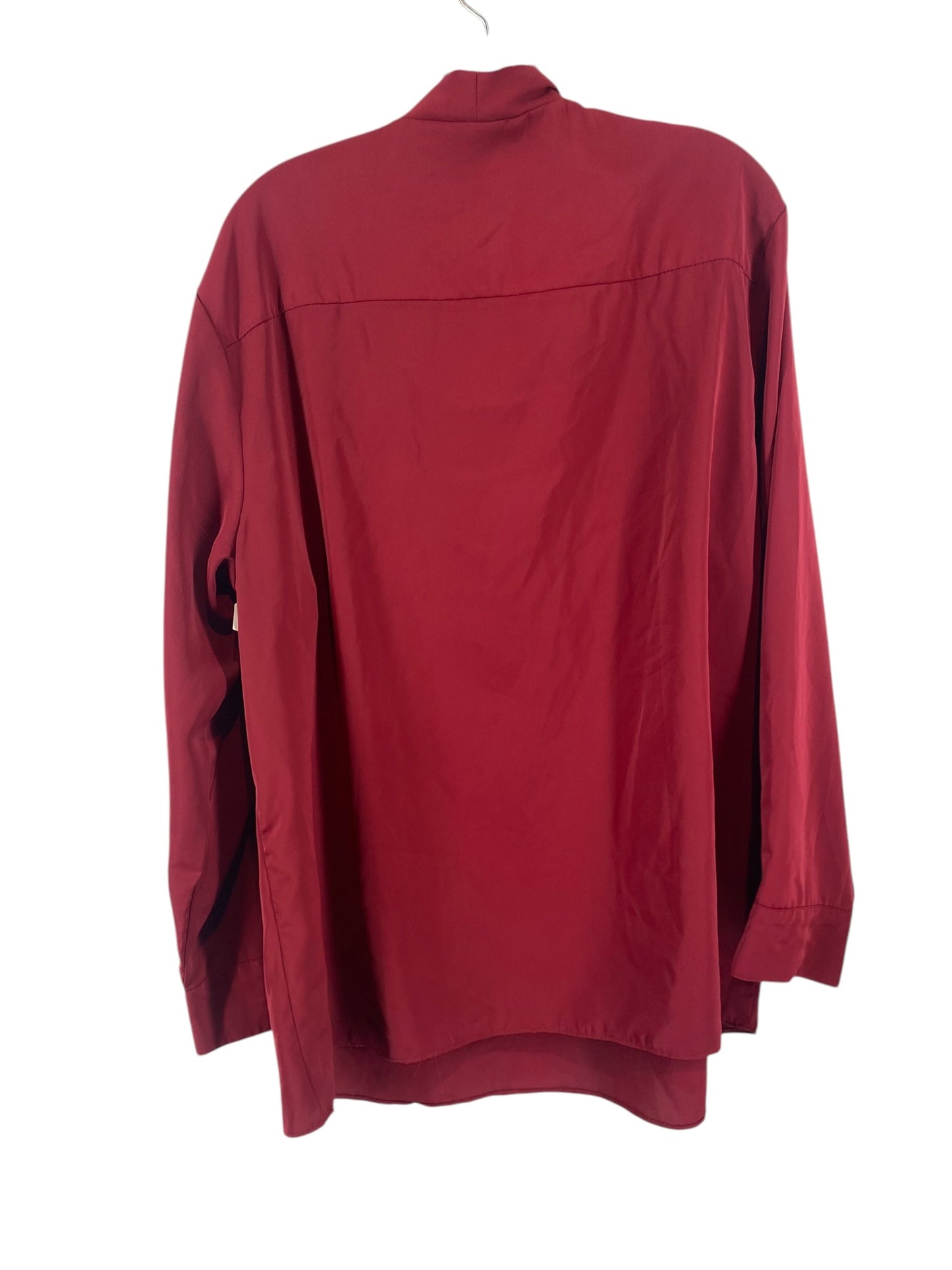 Blouse Long Sleeve By Clothes Mentor In Maroon, Size: 3x