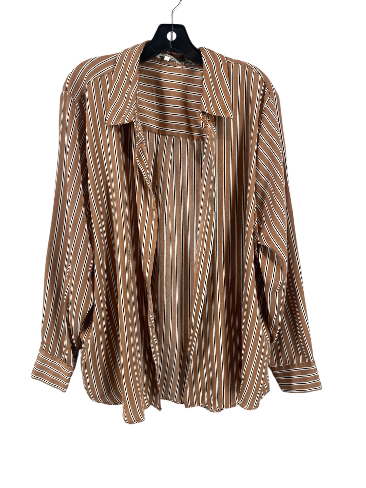 Blouse Long Sleeve By Maurices In Brown, Size: 2x