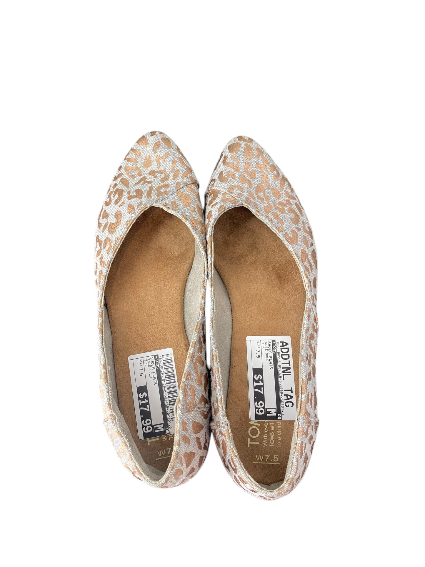 Shoes Flats By Toms In Rose Gold, Size: 7.5