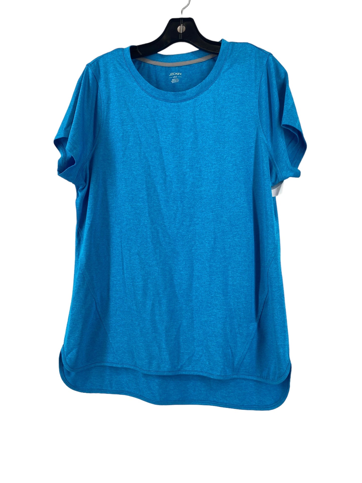 Athletic Top Short Sleeve By Jockey In Blue, Size: L