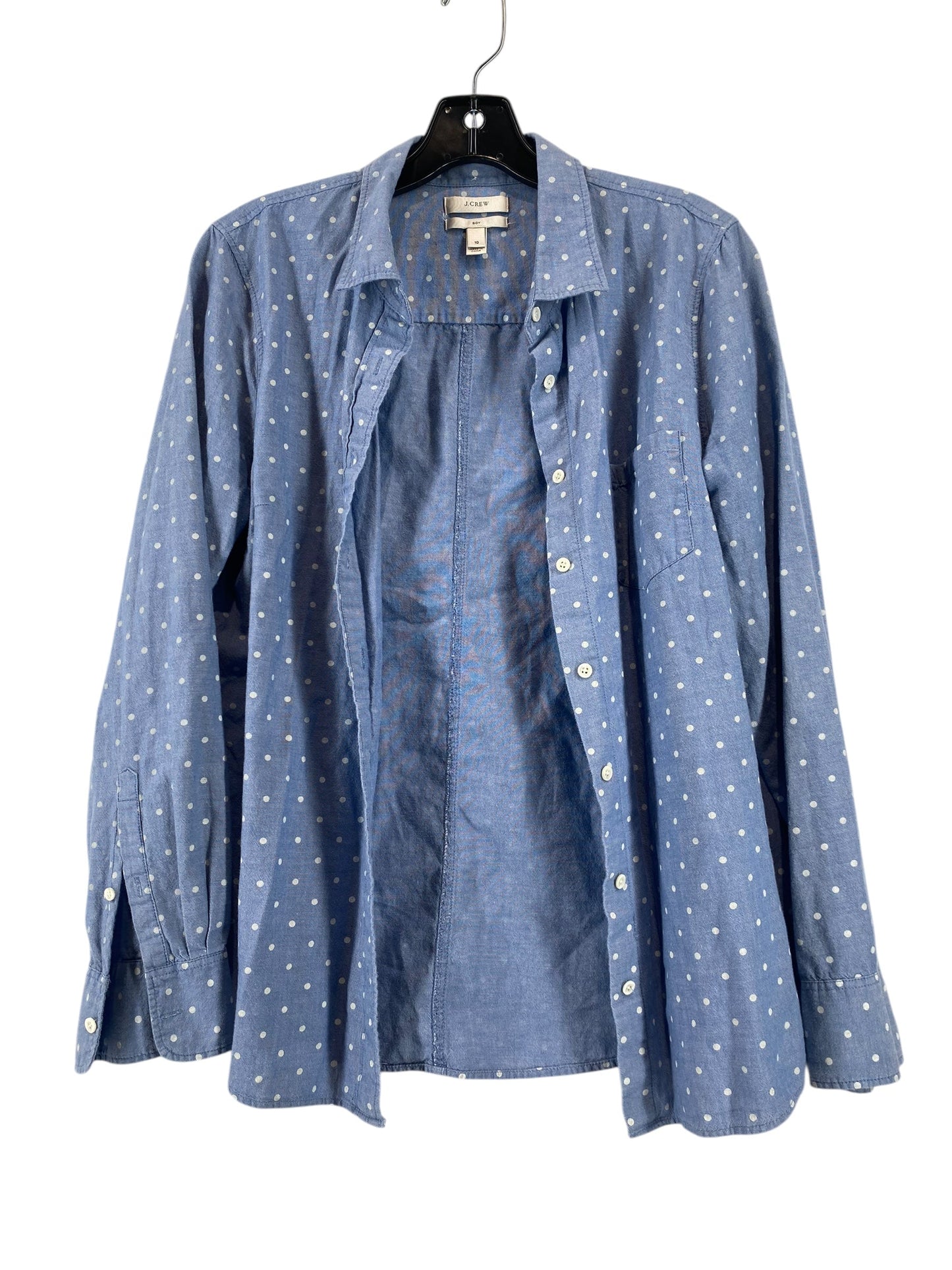 Top Long Sleeve By J. Crew In Blue Denim, Size: 10