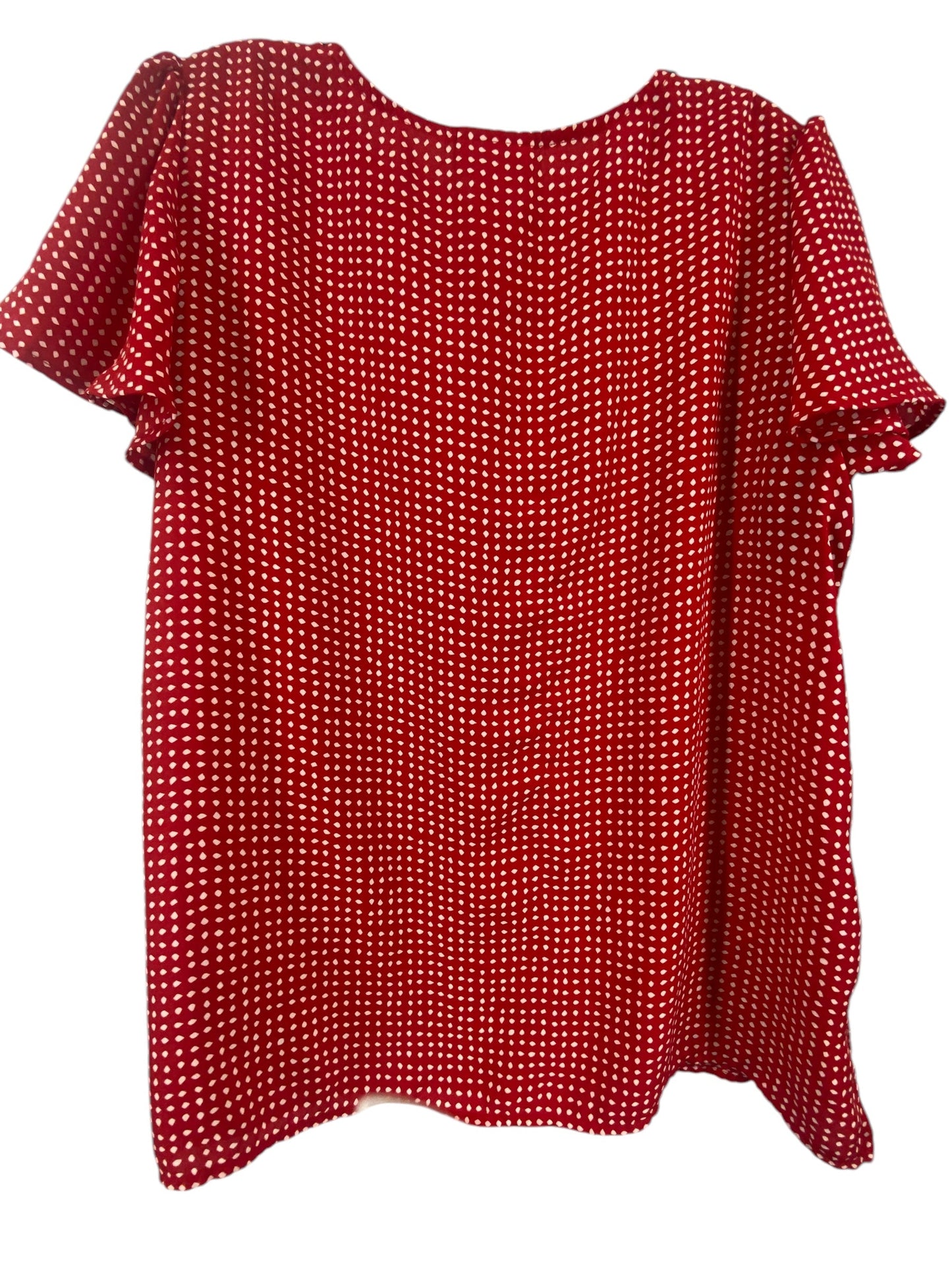 Top Short Sleeve By Liz Claiborne In Red, Size: L