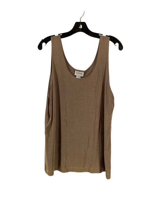 Top Sleeveless By Chicos In Brown, Size: L