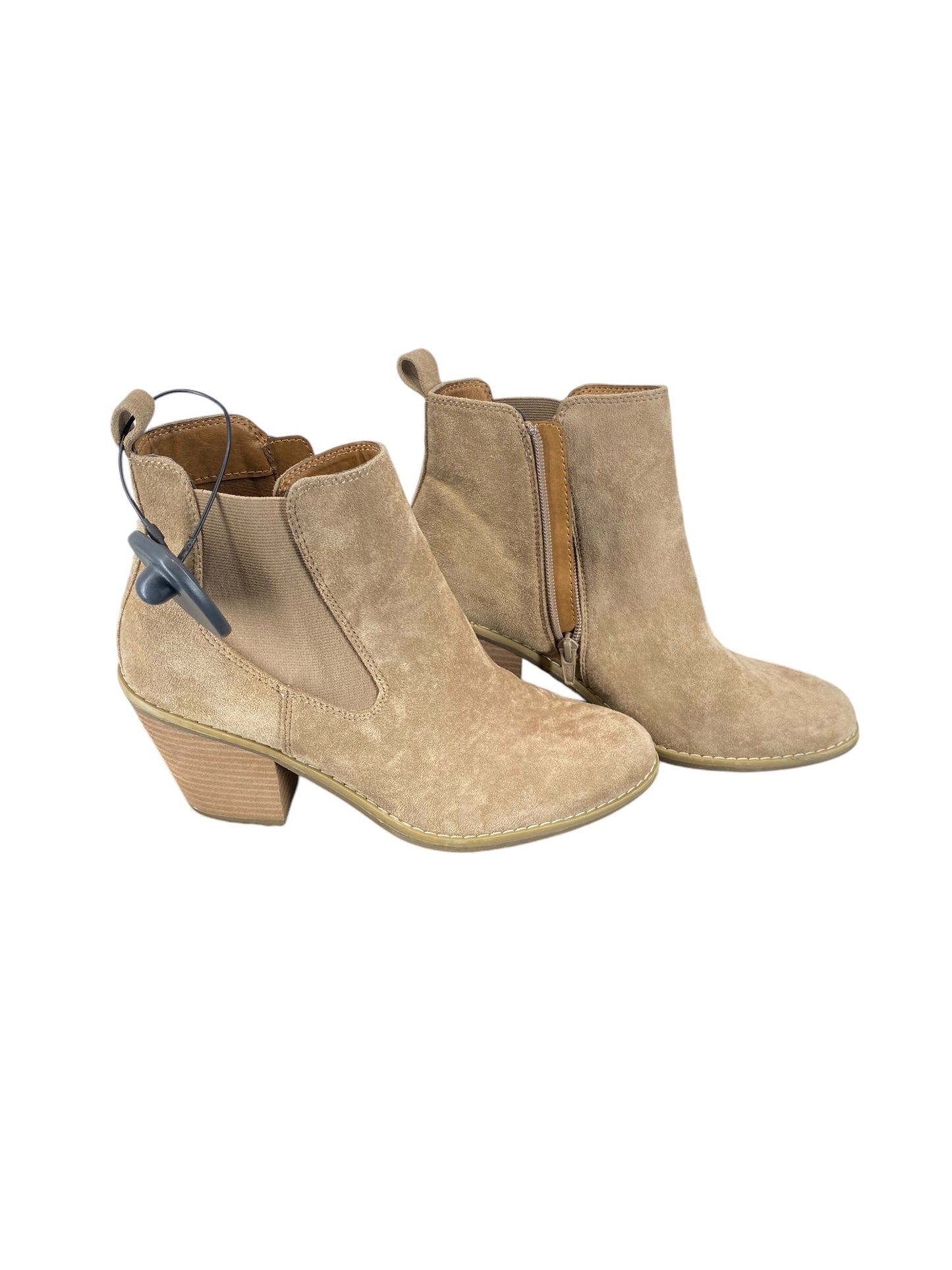 Boots Ankle Heels By Sofft In Tan, Size: 9