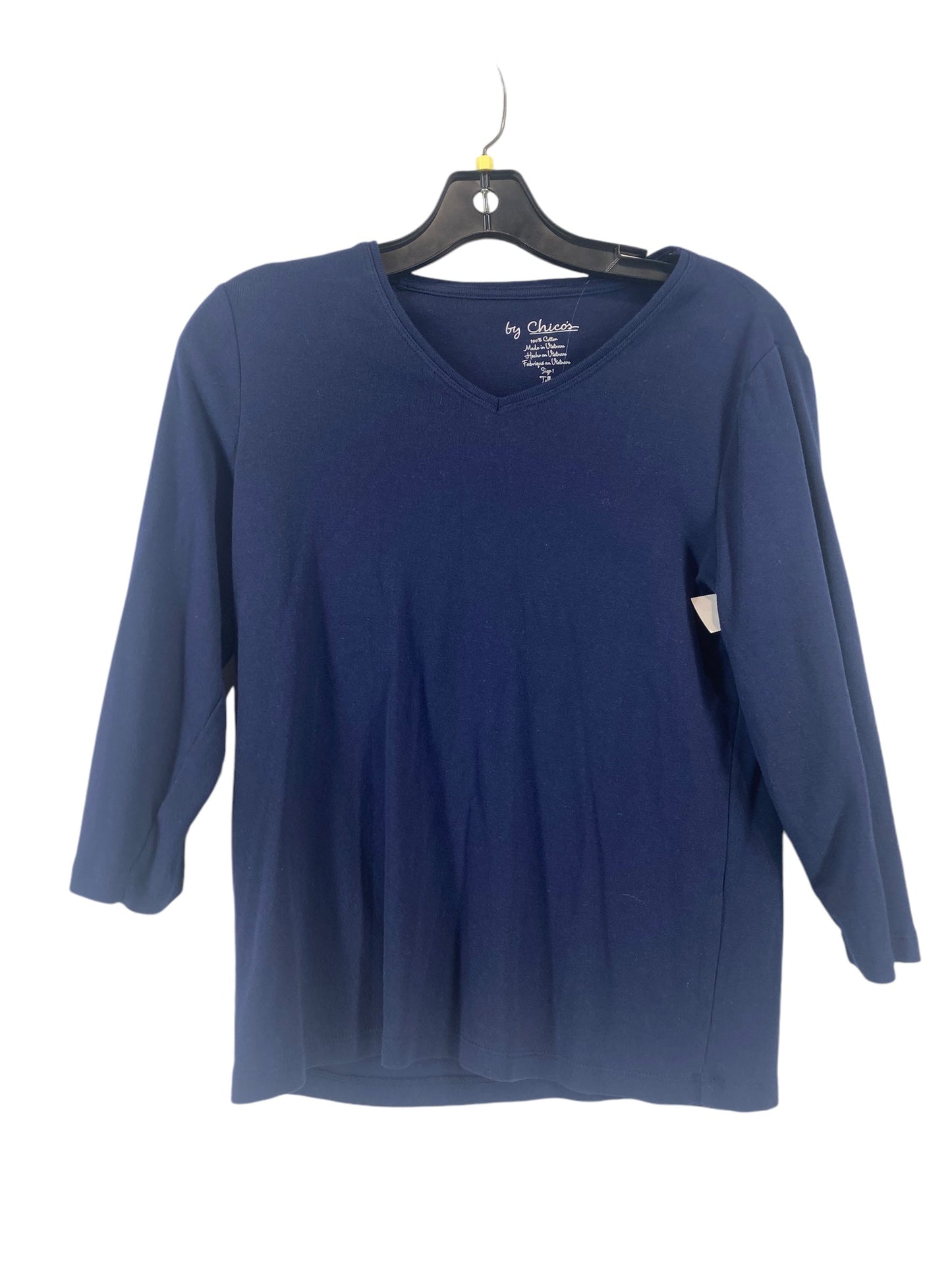 Top Short Sleeve By Chicos In Navy, Size: S