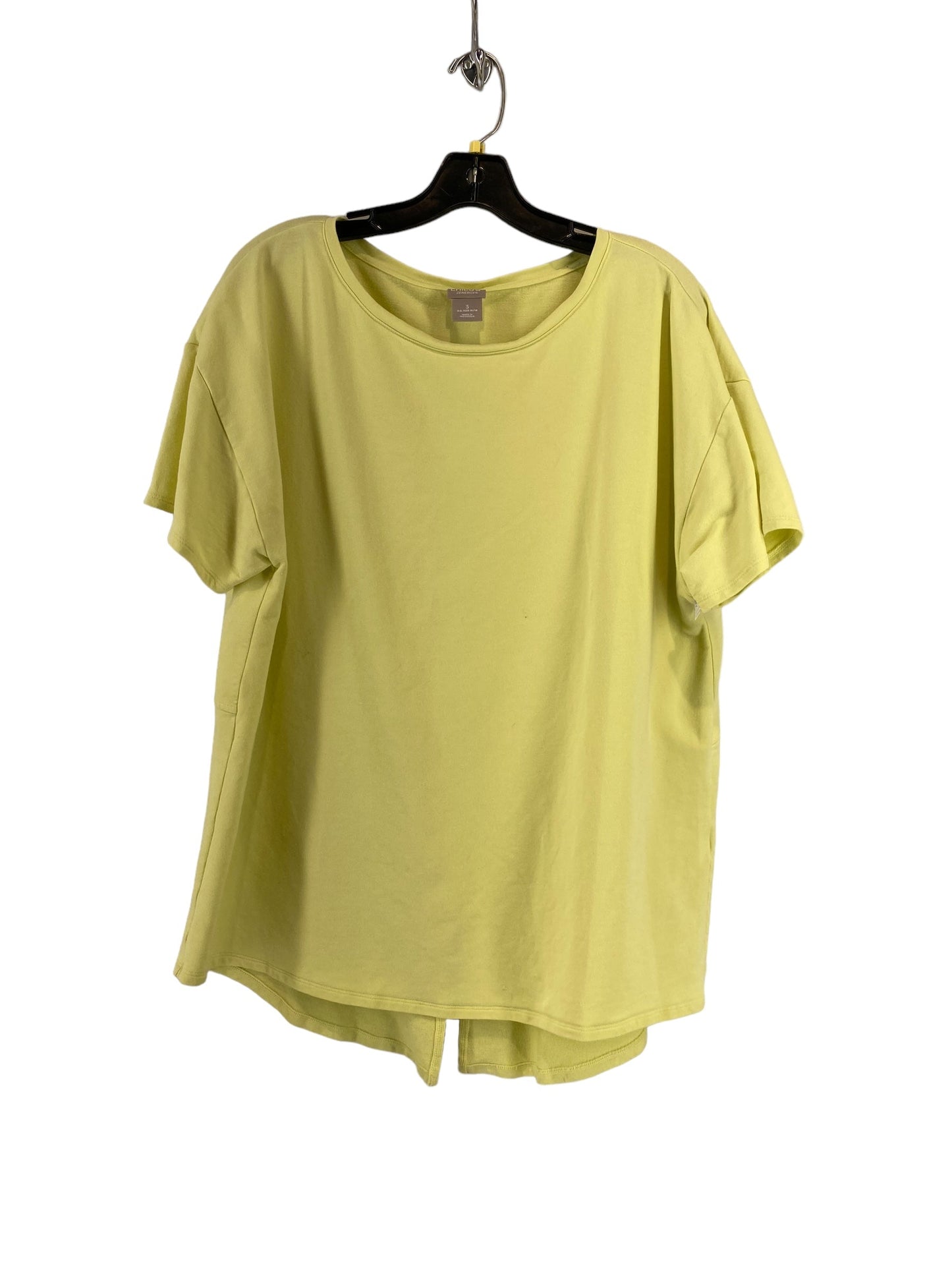 Yellow Top Short Sleeve Chicos, Size 3