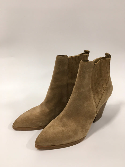 Tan Boots Ankle Heels Marc Fisher, Size 9.5