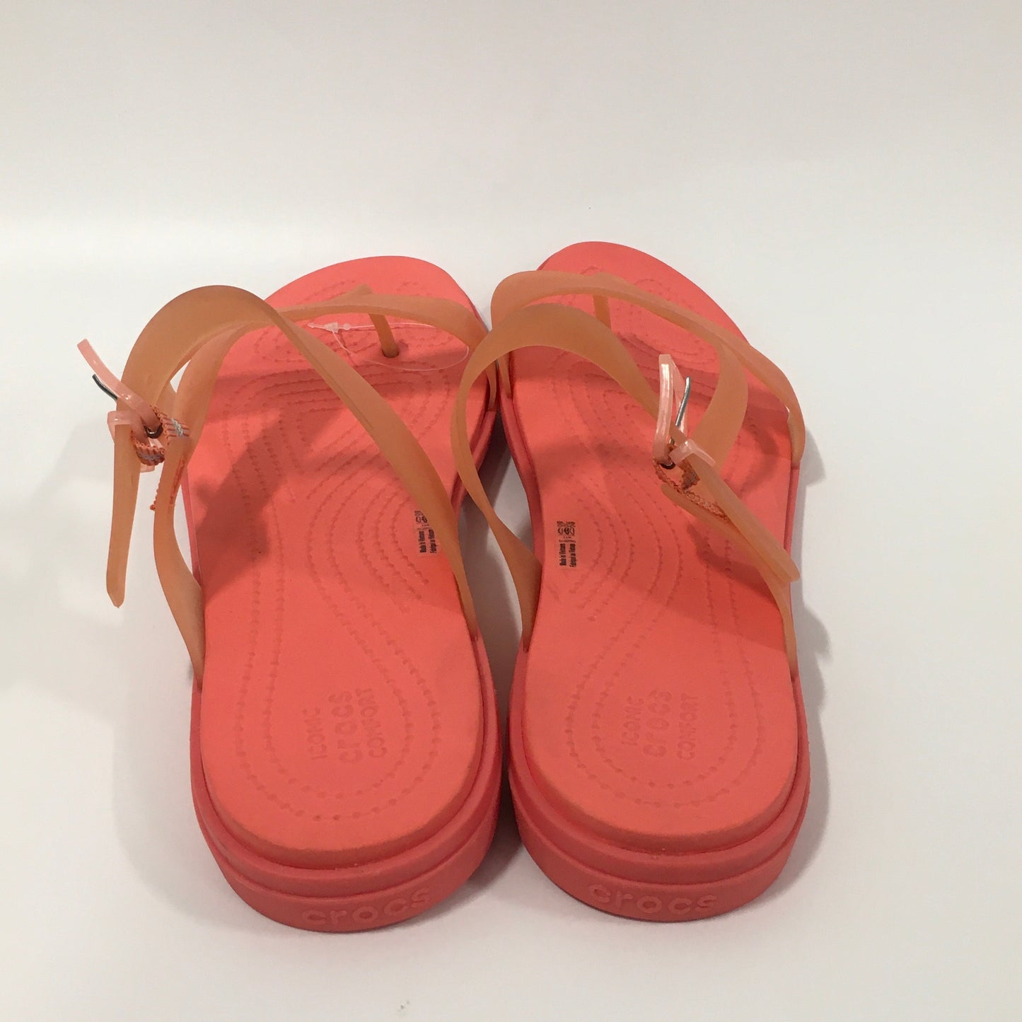 Orange Sandals Flip Flops Crocs, Size 11