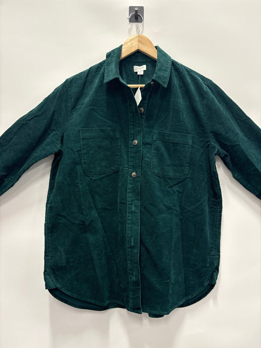 Jacket Shirt By J. Crew In Green, Size: S