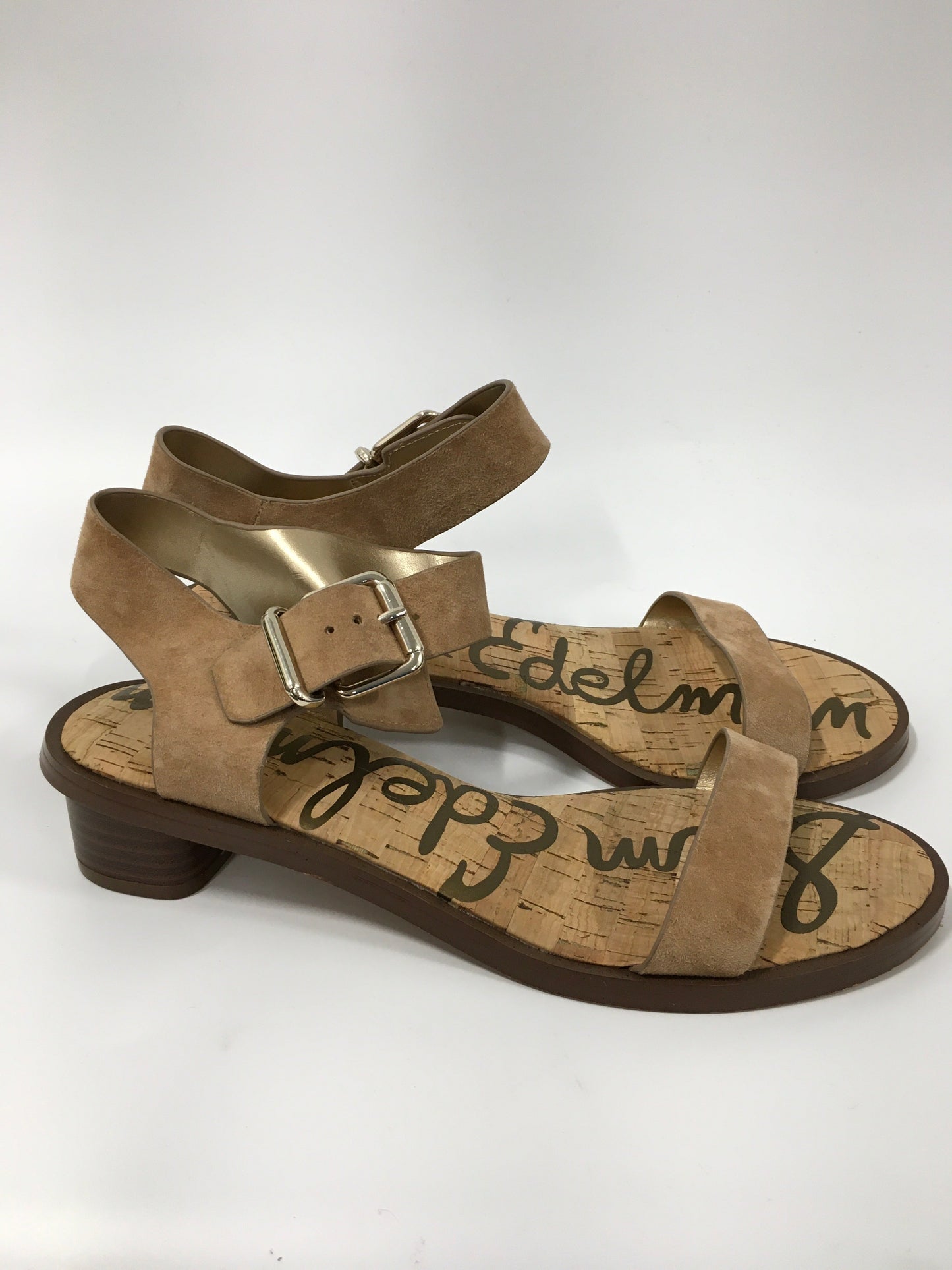 Brown Sandals Heels Block Sam Edelman, Size 9.5