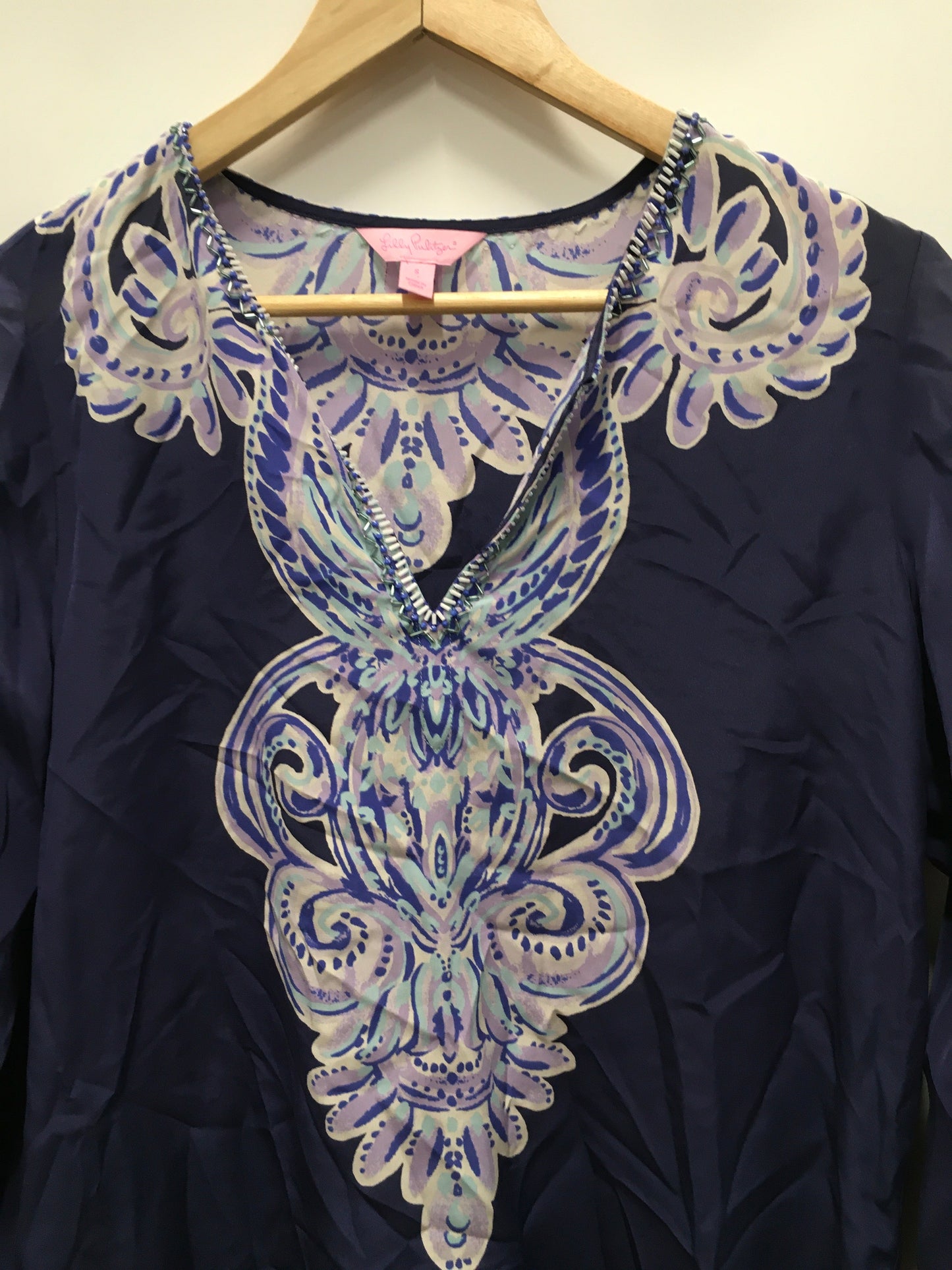 Navy Blouse Long Sleeve Lilly Pulitzer, Size S