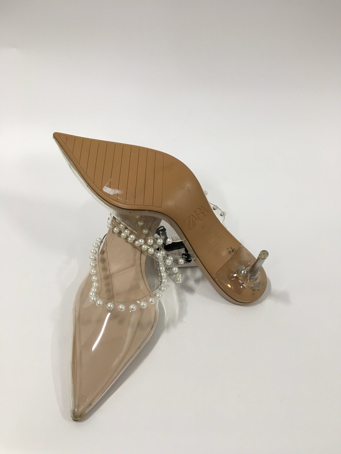 Clear Shoes Heels Kitten Zara, Size 6.5