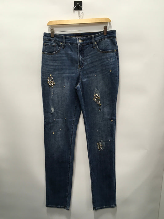 Blue Denim Jeans Skinny Chicos, Size 8tall