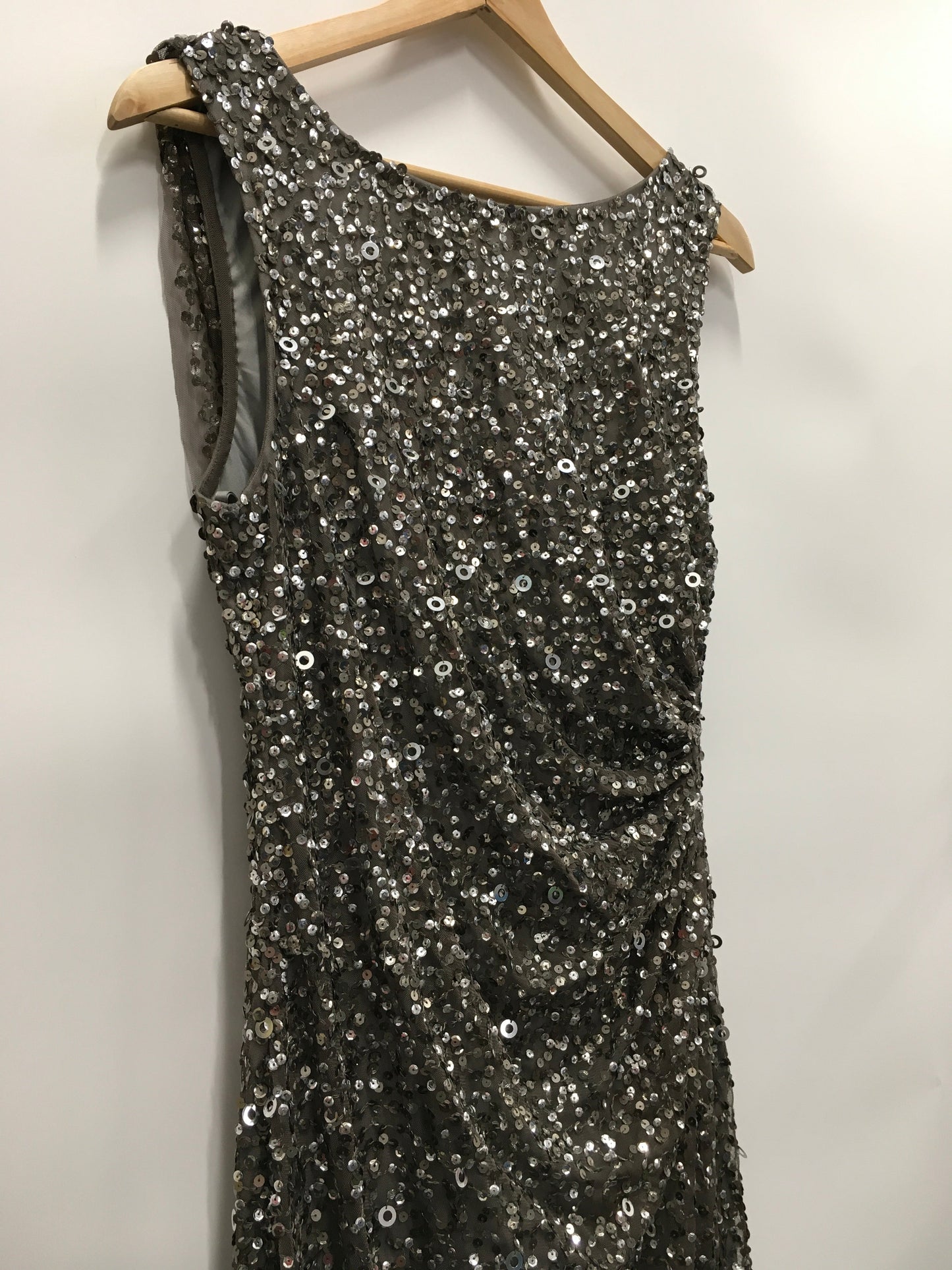 Dress Party Long By Adrianna Papell In Grey, Size: L