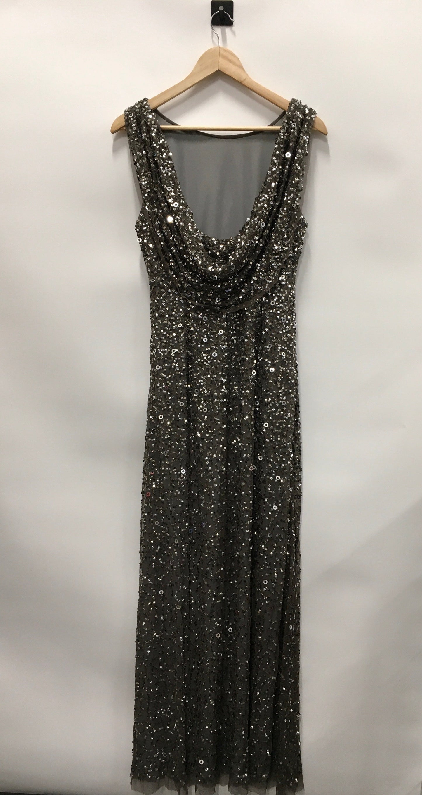 Dress Party Long By Adrianna Papell In Grey, Size: L