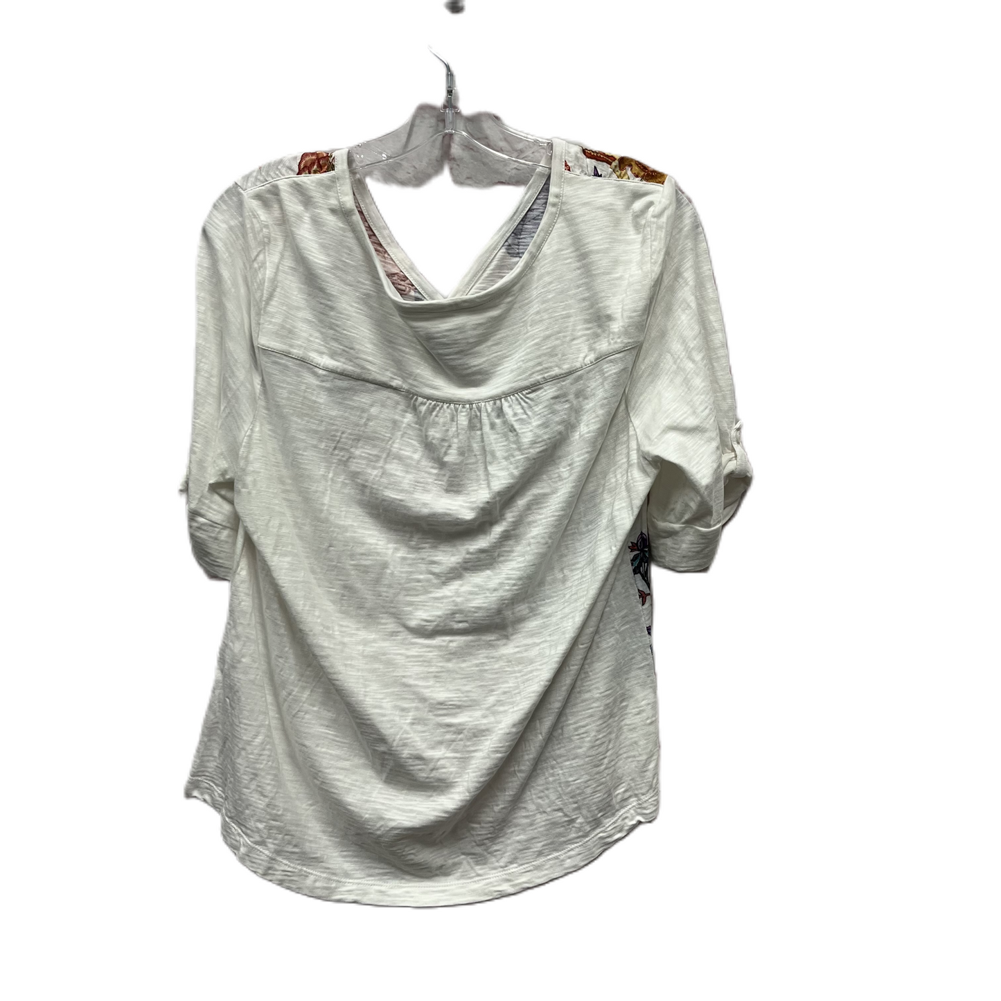 Top Short Sleeve By Chicos In White, Size: L