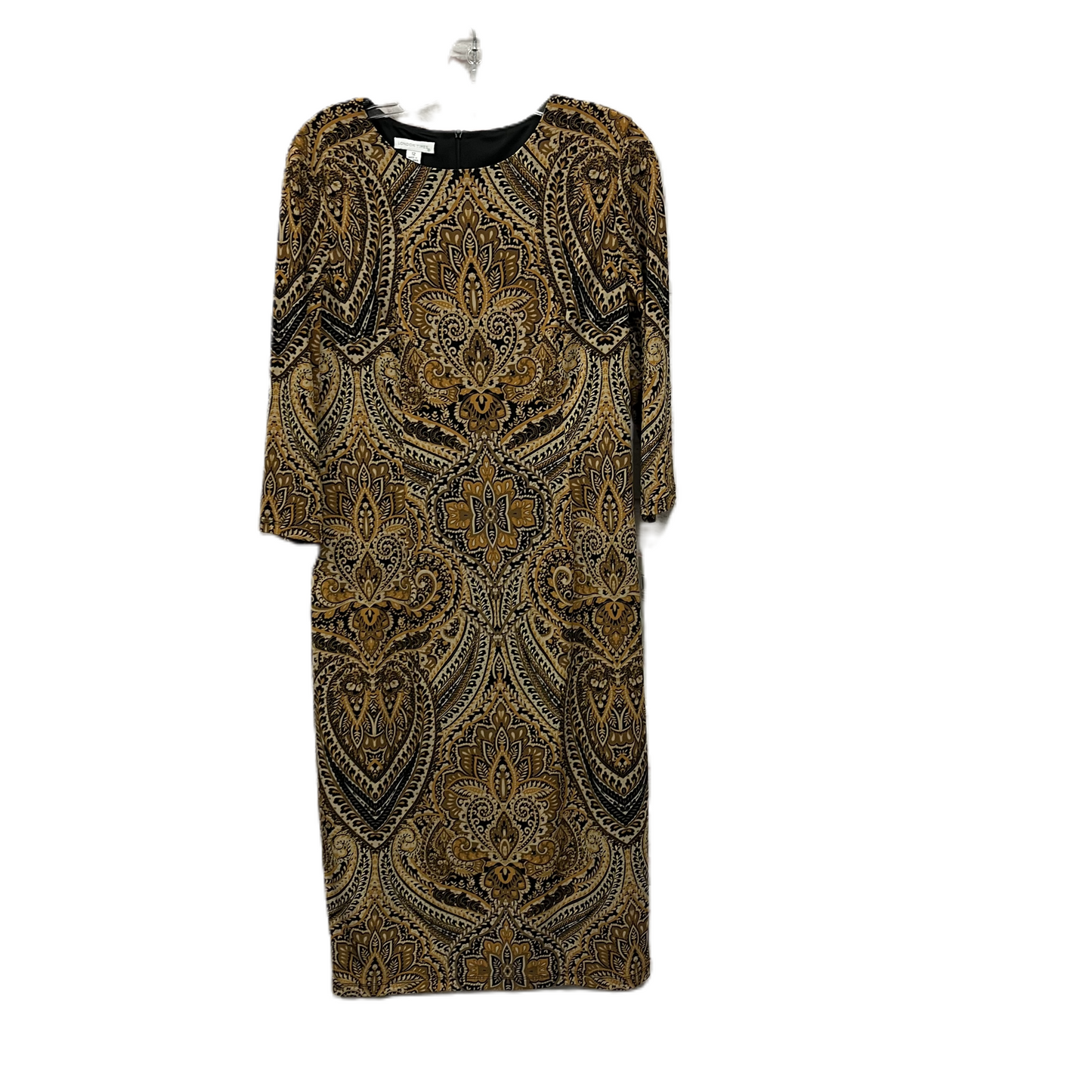 Dress Casual Midi By London Times In Brown, Size: L