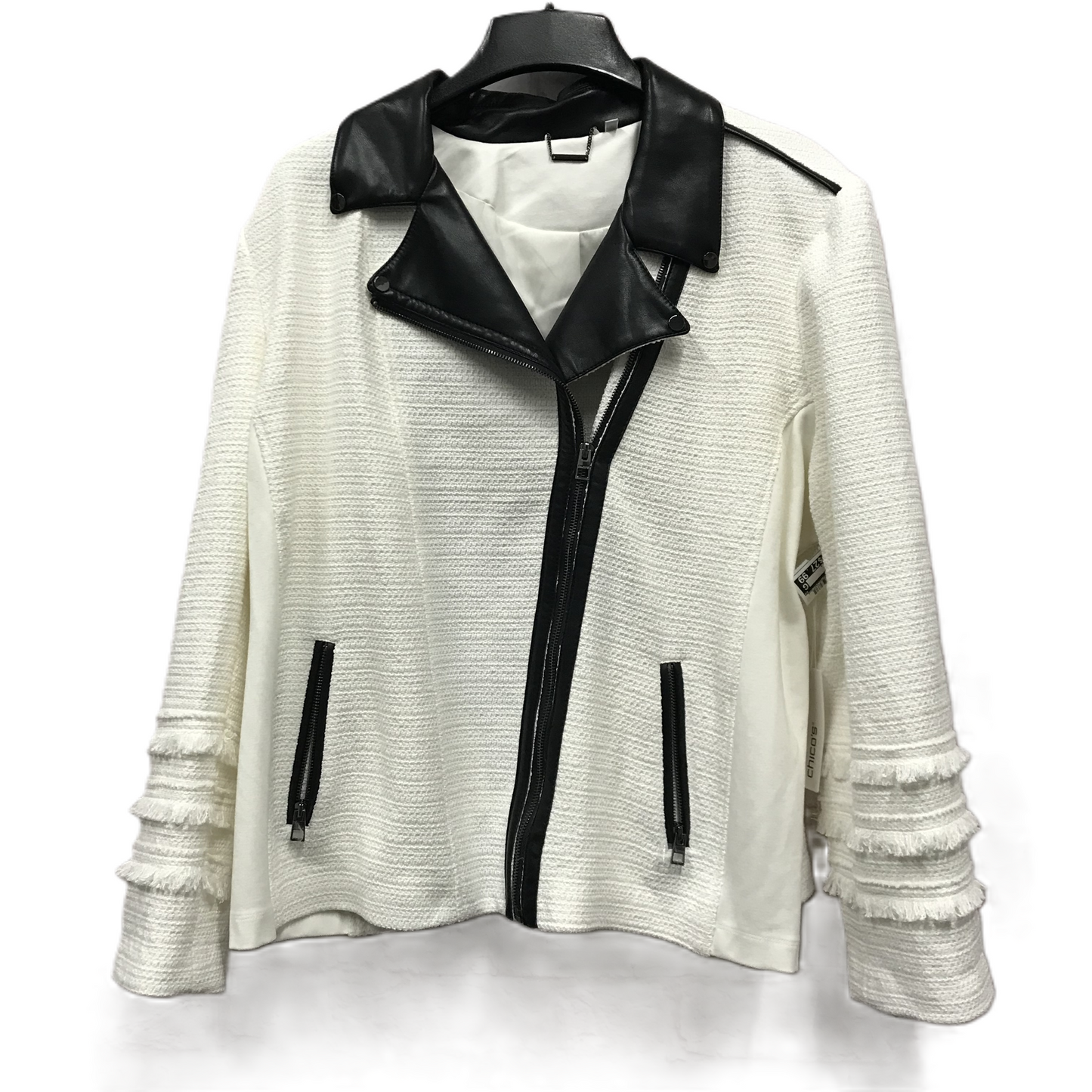 White Jacket Moto By Chicos, Size: 1x