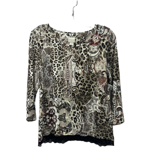 Top Long Sleeve By Chicos In Brown, Size: M