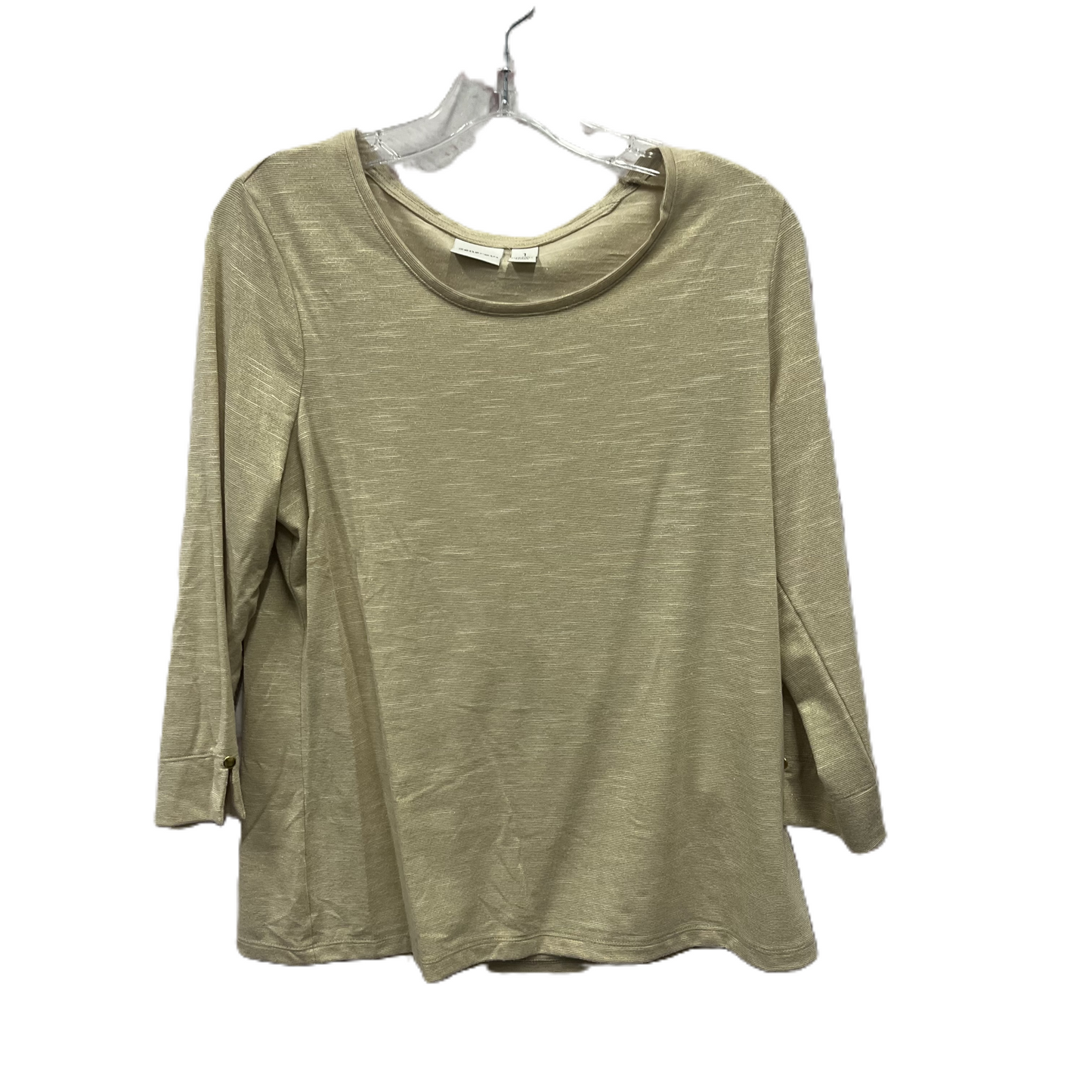 Top Long Sleeve By Zenergy By Chicos In Gold, Size: M