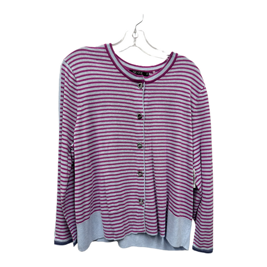 Purple Sweater Cardigan By Nic + Zoe, Size: 1x