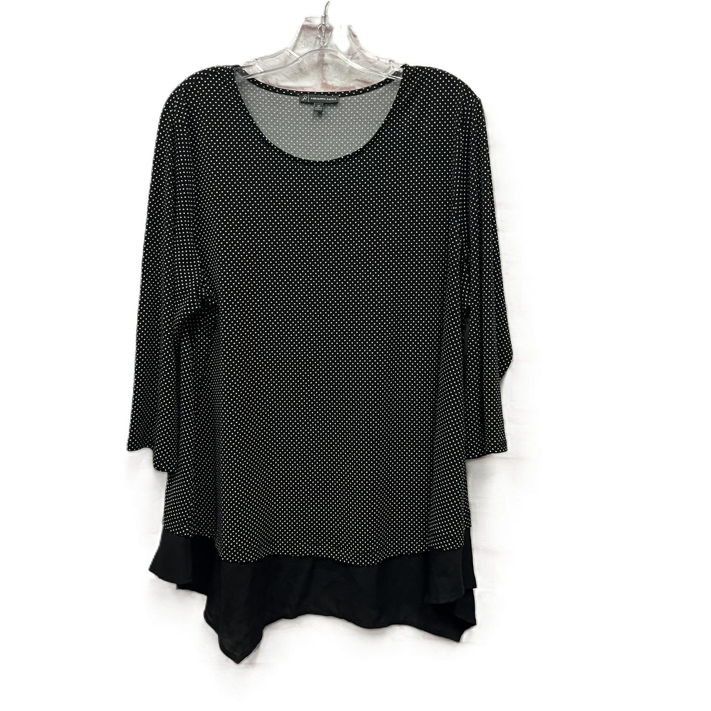 Top Long Sleeve By Adrianna Papell In Black & White, Size: 2x