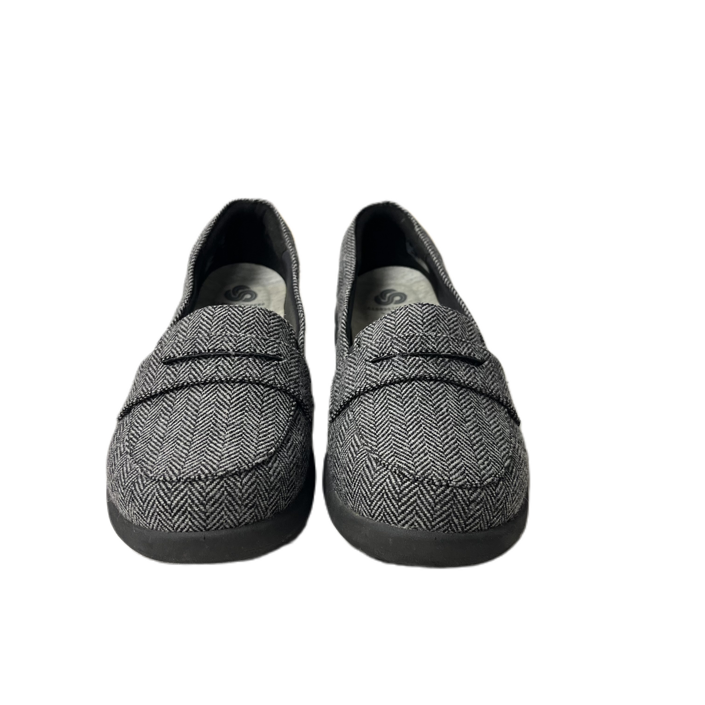 Shoes Flats By Clarks In Black & Grey, Size: 8