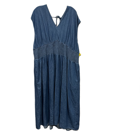 Dress Casual Midi By Old Navy In Blue Denim, Size: 1x