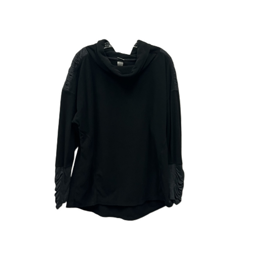 Athletic Top Long Sleeve Collar By Champion In Black & Grey, Size: 1x