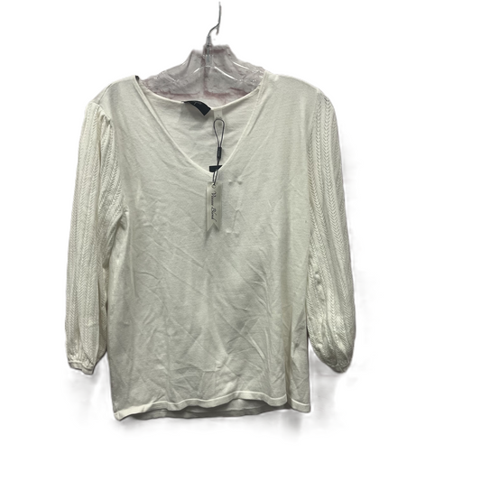 Top Long Sleeve By T Tahari In Ivory, Size: L