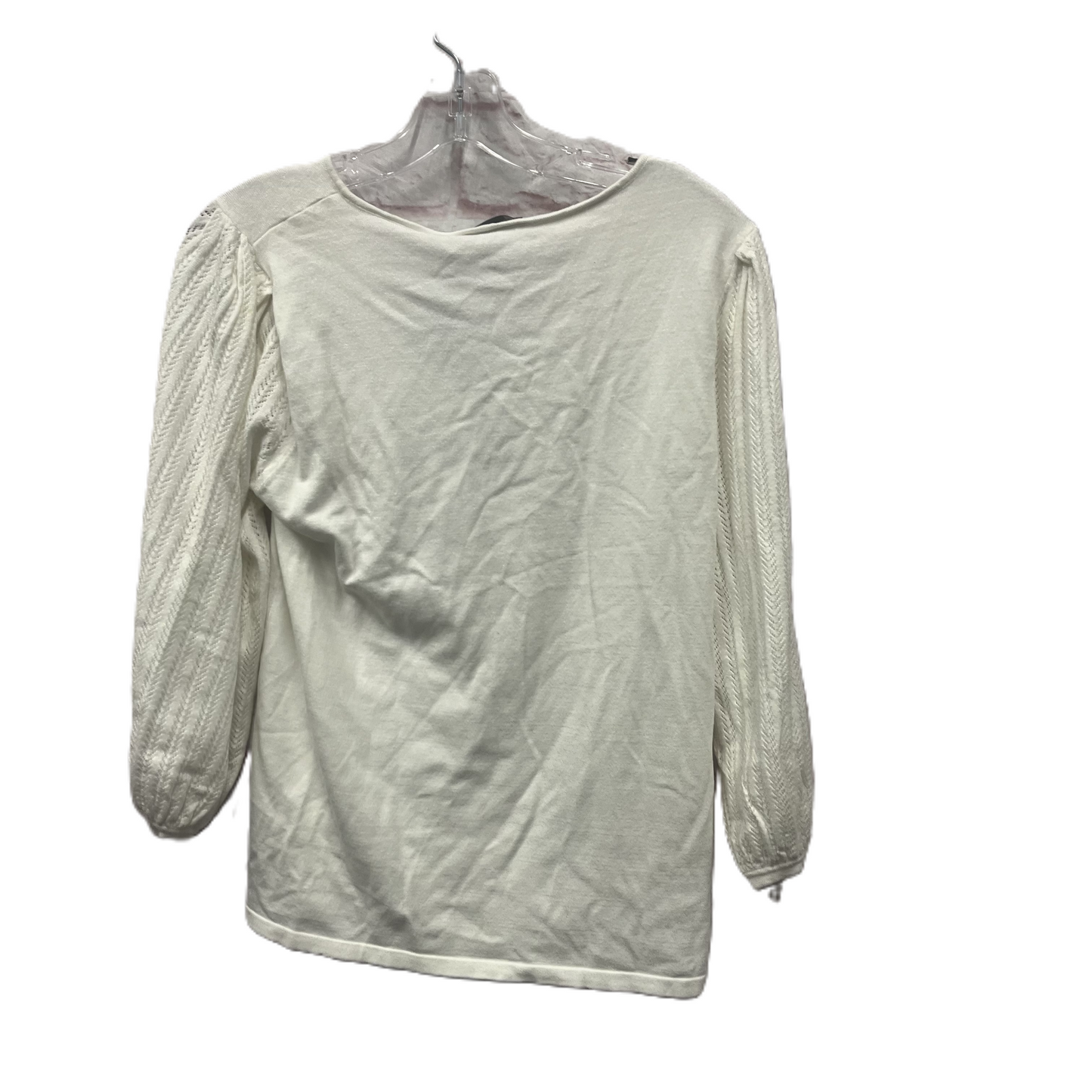 Top Long Sleeve By T Tahari In Ivory, Size: L