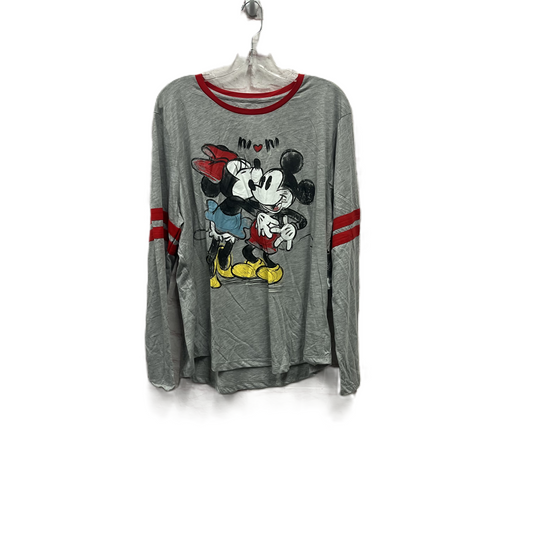 Athletic Top Long Sleeve Crewneck By Disney Store In Grey, Size: 2x