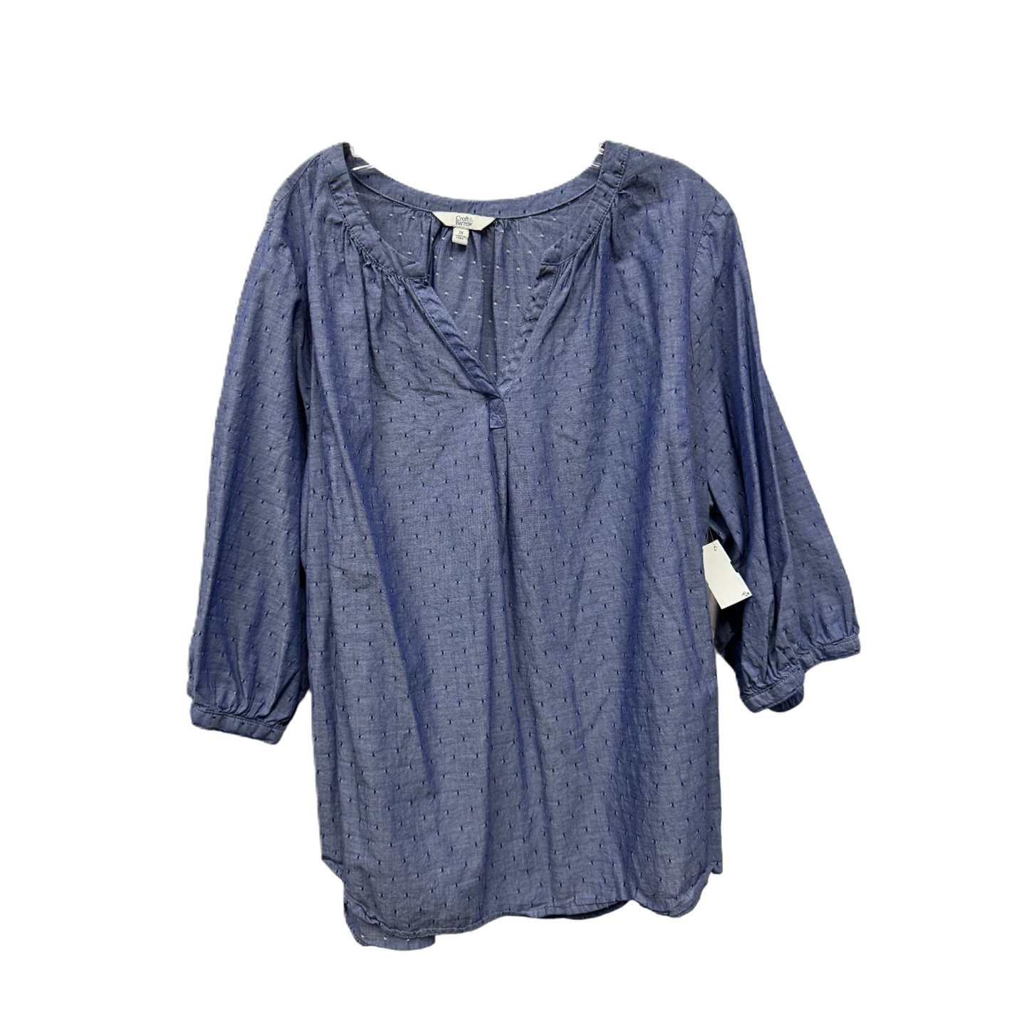 Blue Top Long Sleeve By Croft And Barrow, Size: 2x