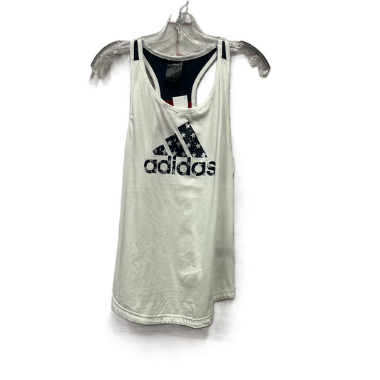 Athletic Tank Top By Adidas In Blue & White, Size: S