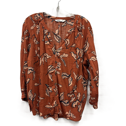 Top Long Sleeve By Sonoma In Orange, Size: 1x