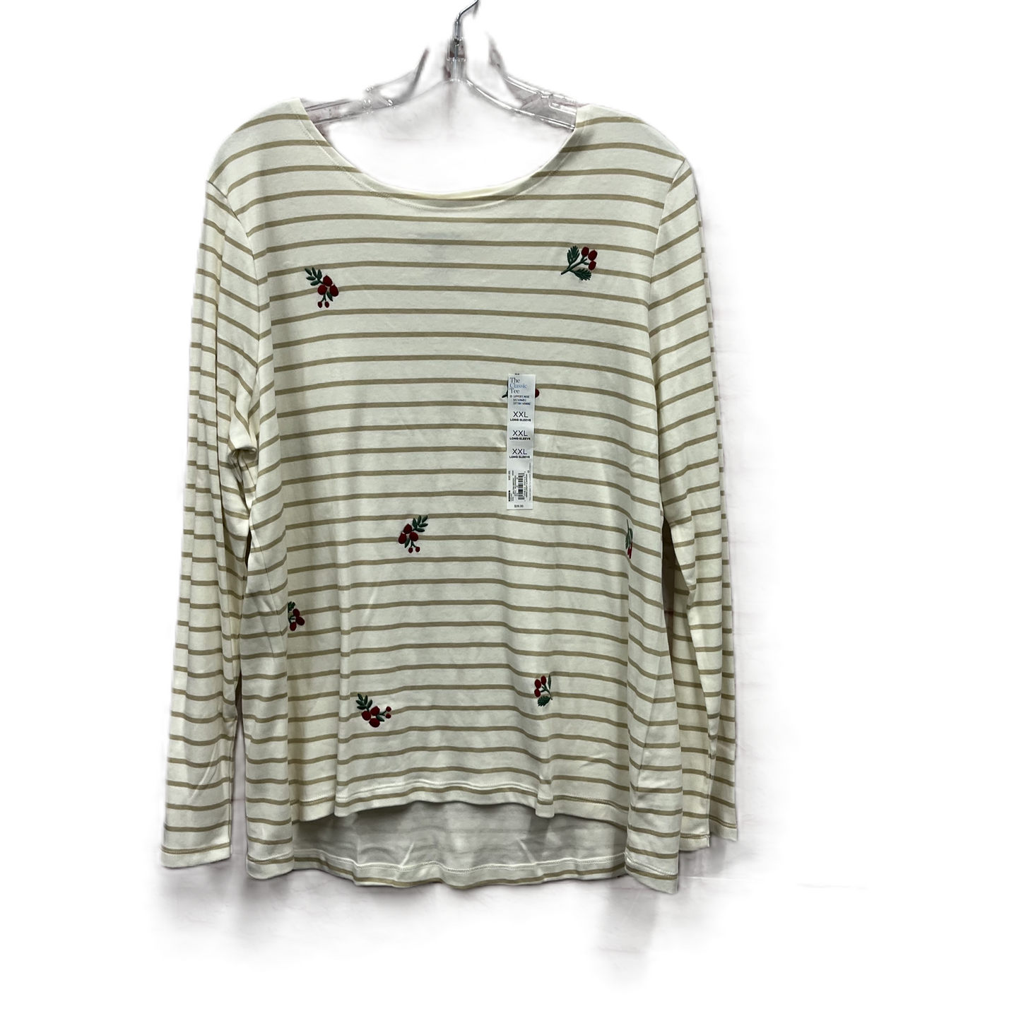 Top Long Sleeve By Croft And Barrow In Cream, Size: 1x