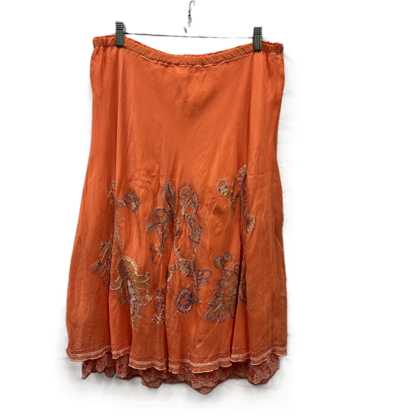 Skirt Midi By Johnny Was In Orange, Size: 12