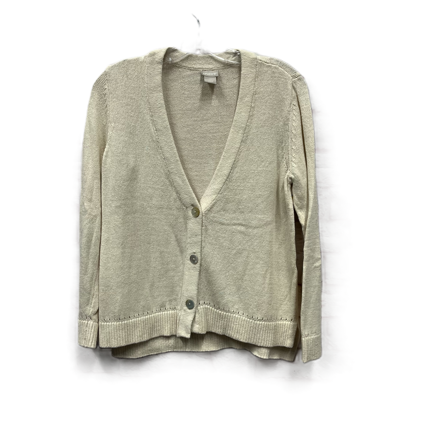 Sweater Cardigan By Chicos In Cream, Size: M