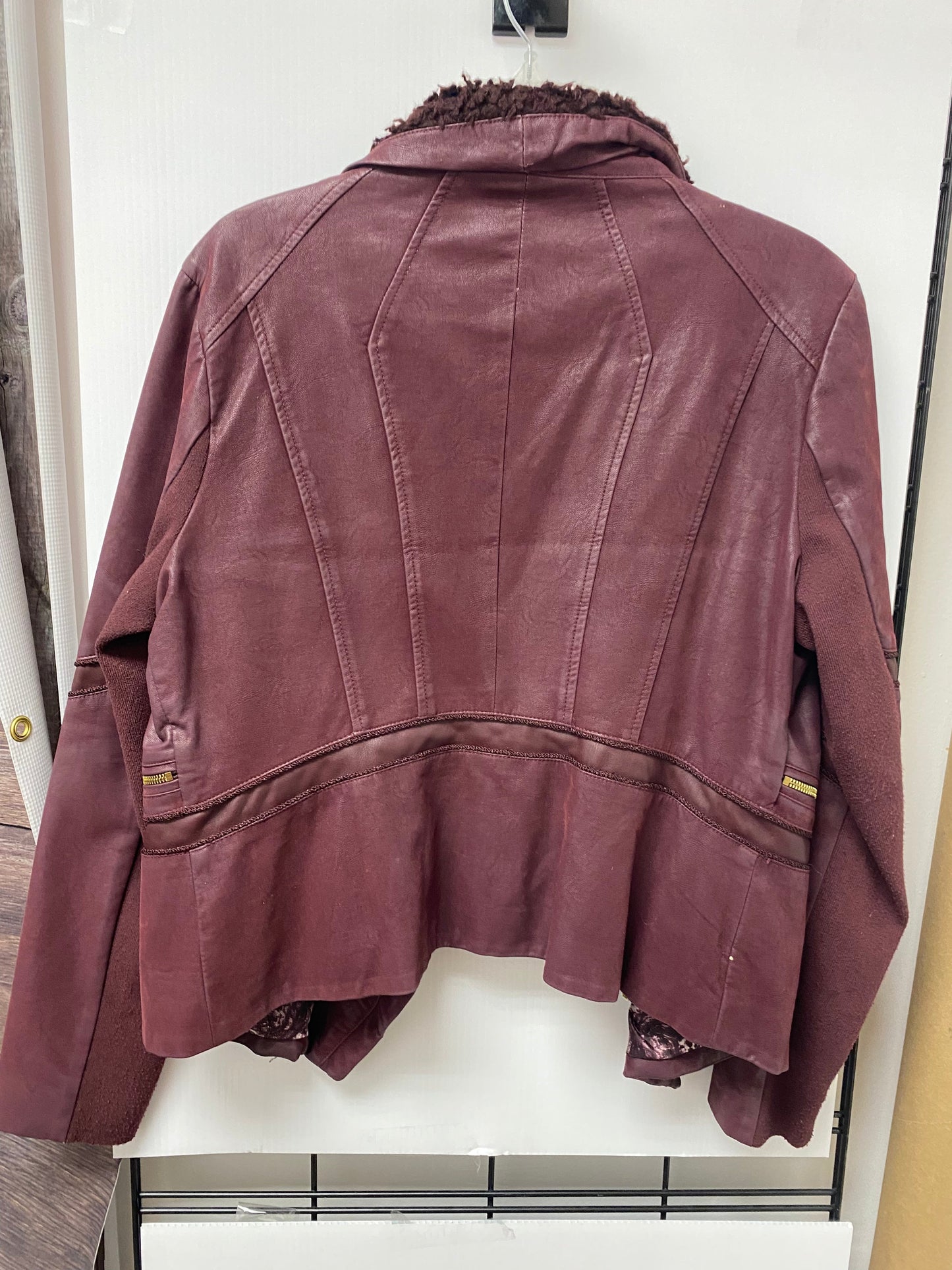 Coat Leather By Guess In Purple, Size: Xl