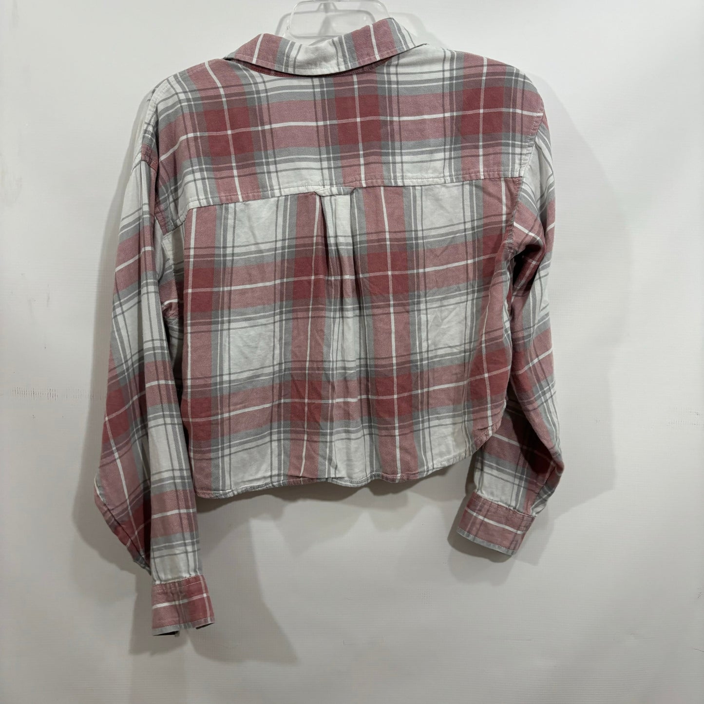 Top Long Sleeve By American Eagle In Plaid Pattern, Size: Xs